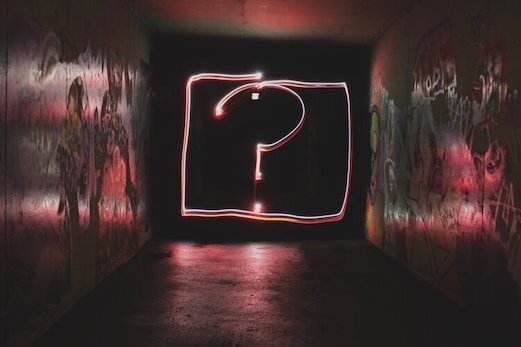 Question mark letter sign